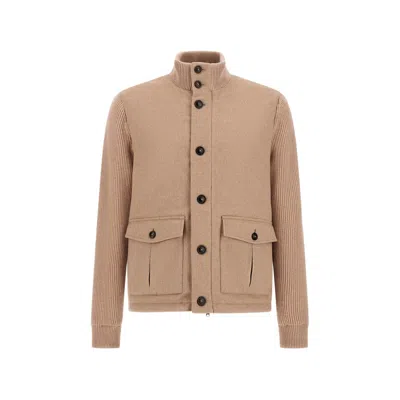 Herno Panelled Knitted Jacket In Neutral