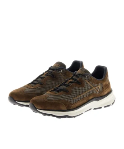 Herno Men Nylon Trainers With Rubberised Details In Brown