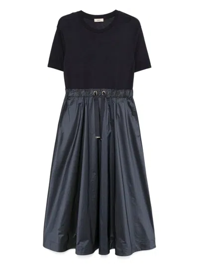 Herno Panelled Midi Dress In Blue