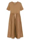 Herno Midi Dress With Panels And Tie Detail