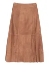 Herno Panelled Midi Skirt In Brown