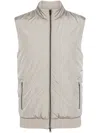 Herno Tailored Grey Cotton Waistcoat With High Collar In Grey