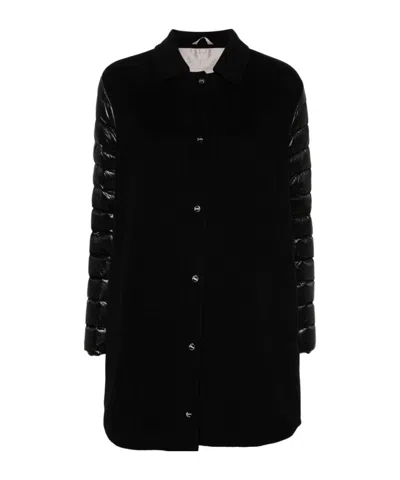 Herno Panelled Puffer Coat In Black