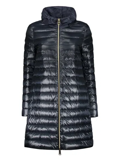 Herno Panelled Puffer Coat In Blue