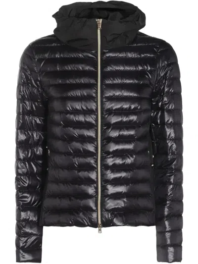 Herno Panelled Puffer Jacket In Black