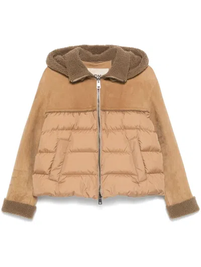 Herno Panelled Puffer Jacket In 2157 Brown