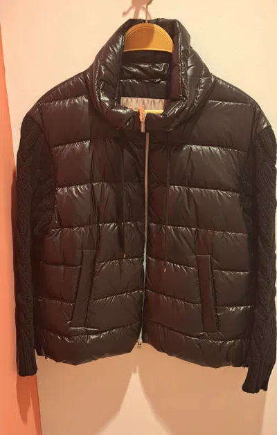 Herno Panelled Puffer Jacket In Brown