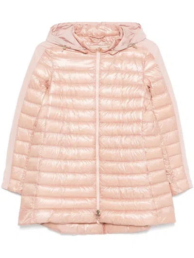 Herno Panelled Puffer Jacket In Rosa