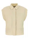 Herno Collared Vest Nylon Front Pockets In Neutrals