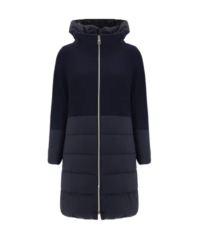 HERNO PANELLED WOOL-BLEND COAT