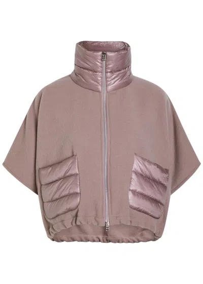 HERNO HERNO PANELLED WOOL-BLEND PONCHO