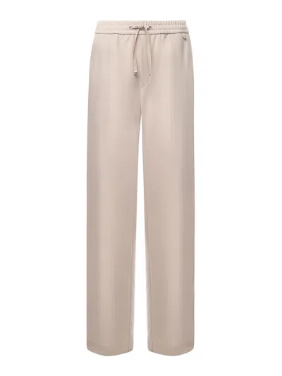 Herno Pants With Elasticized Waist Trousers Beige In Neutral