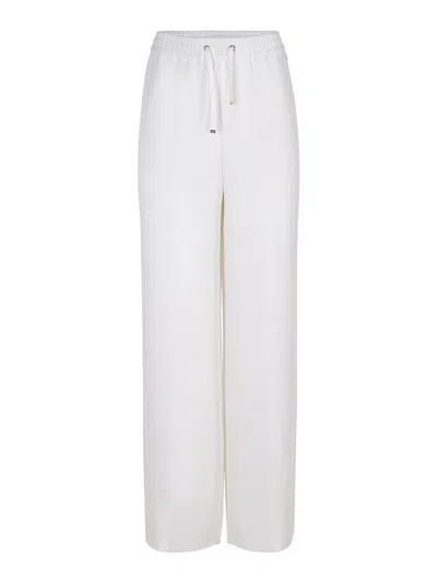 Herno Trousers Made Of  Crepe Polyester In White