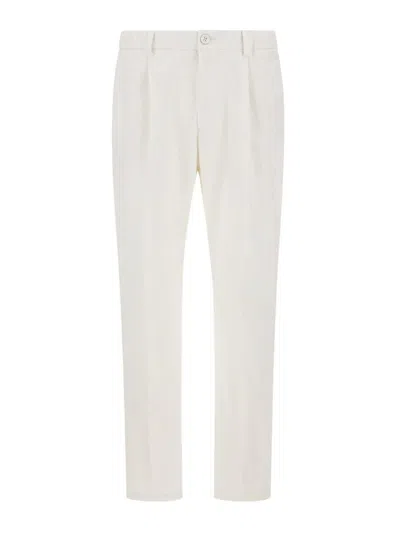 Herno Stretch Twill Trousers In White
