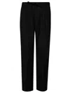 Herno Drawstring Waist Pleated Trousers In Black