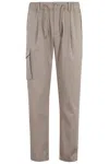 Herno Men Pure Cotton Resort Cargo Trousers In Neutral