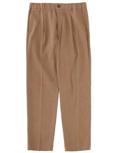 Herno Pantalone Sartoriale In Lino In Neutral