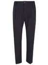 Herno Nylon Cargo Trousers With Front Darts And Logo Plaque In Blu Navy
