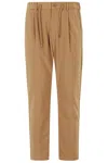 Herno Jogger In Light Cotton Stretch Trousers In Cammello