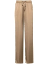 Herno Relaxed-fit Pants With Elasticized Waistband And Drawstring In Beige