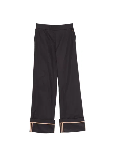 Herno Pantaloni In Cotone Blu Con Rovescia