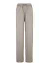 HERNO BEIGE RELAXED PANTS WITH DRAWSTRING IN FABRIC WOMAN