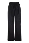 Herno Blue Pants With Elastic Drawstring Waist In Tech Fabric Woman In Black