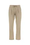Herno Stretch Nylon Pant Inverted Pleats In Beige O Tan