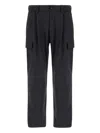 Herno Anthracite Trousers With Cargo Pockets And Belt Loops In Black