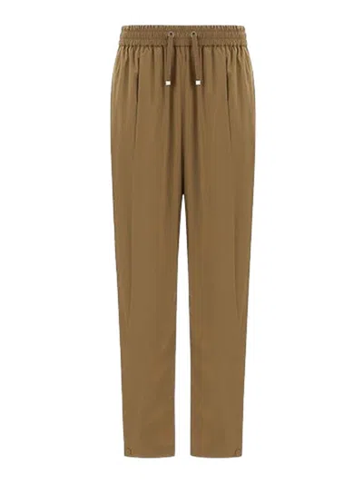 Herno Light Nylon Stretch Trousers In Brown