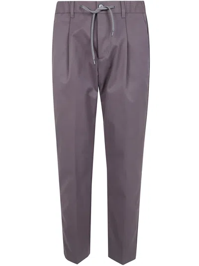 Herno Drawstring Straight Leg Trousers In Gray
