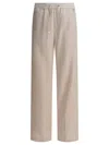 Herno Pants With Elasticized Waist Trousers Beige In Neutral