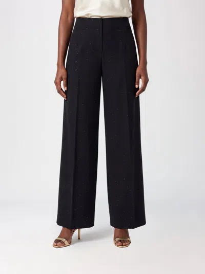 Herno Sequin-embellished Viscose Trousers In Black