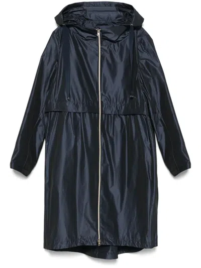 Herno Iridescent-effect Hooded Parka In Blue