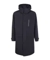 Herno Hooded Zip Coat In Blue