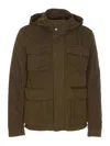Herno Long Sleeve Hooded Padded Parka Jacket In Brown