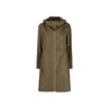 Herno Bicolor Polyester Coat In Green
