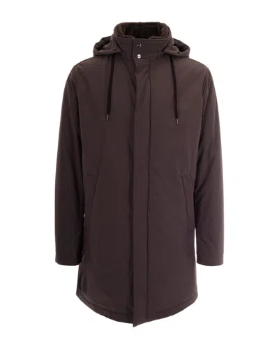 Herno Parka Con Cappuccio Marrone Scuro In Brown