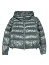 Herno Hooded Quilted Jacket In Gray