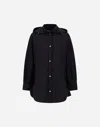 Herno Parka In Ecoage And Monogram Lurex In Blu Navy