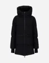 Herno Parka In Tech Houndstooth And 2-layer Windstopper In Black
