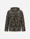 Herno Multicolor Tropical Pattern Ripstop Nylon Parka In Green