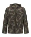Herno Multicolor Tropical Pattern Ripstop Nylon Parka In Brown