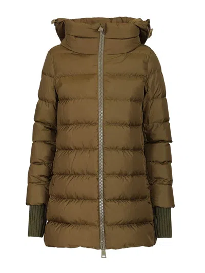 Herno Parka Padded Down Jacket Jackets Green In Brown