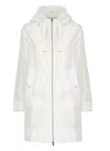 Herno Lightweight Hooded Parka Coat In White