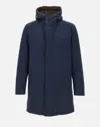 Herno Parka With Synthetic Fur Interior In Blue
