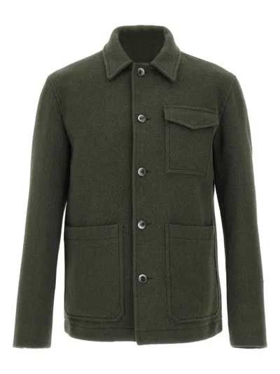 Herno Patch-pocket Button-fastening Shirt Jacket In Green