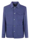 Herno Shirt Collar Field Jacket In Blue