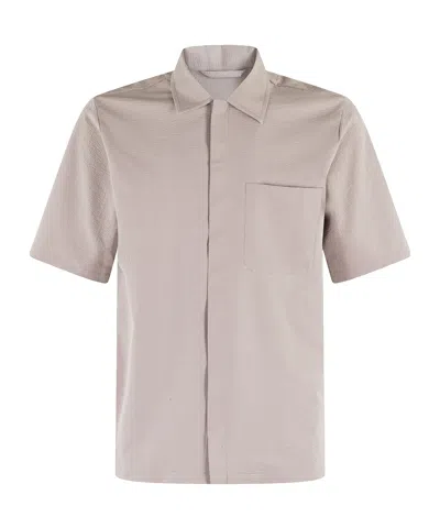 Herno Patch Pocket Short Sleeve Shirt In Gray