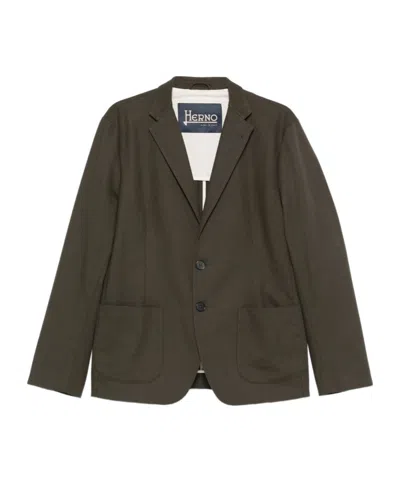 Herno Patch-pocket Blazer In Green